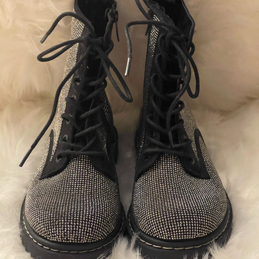 Torrid Betsy Johnson rhinestone combat boots